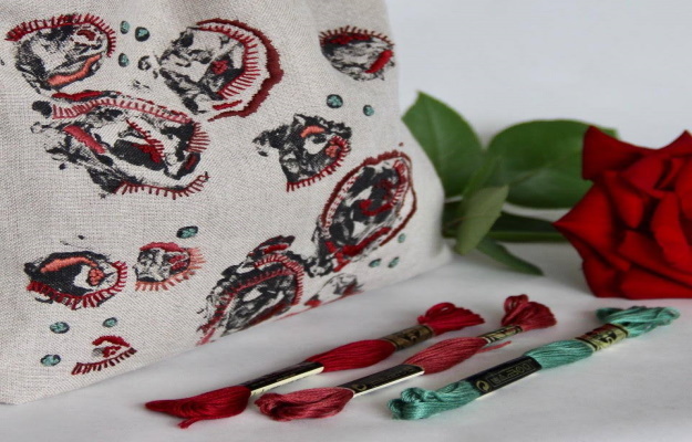 Sy en taske dekoreret med stoftryk og frit broderi af eget design