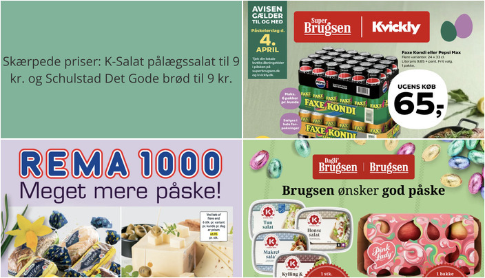 Skærpede priser: K-Salat pålægssalat til 9 kr. og Schulstad Det Gode brød til 9 kr.