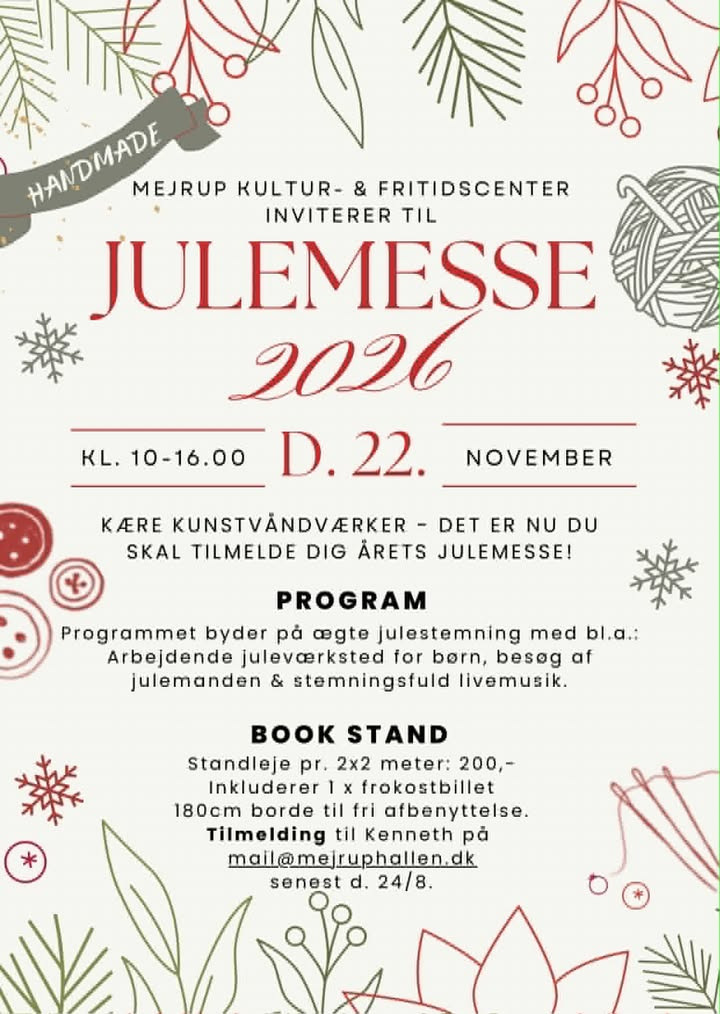 Mejrup Kultur søger flere udstillere til julemessen i Mejrup