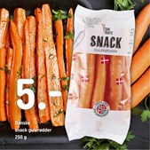Rema1000 Gærumvej tilbyder danske snack gulerødder til 5 kroner i denne uge