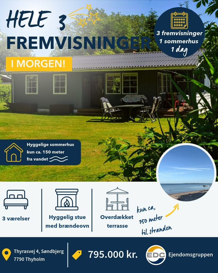 EDC Ejen­doms­grup­pen Struer præsenterer sommerhus tæt på vandet på Thyholm