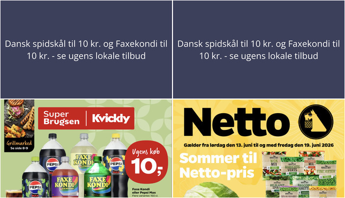 Dansk spidskål til 10 kr. og Faxekondi til 10 kr. - se ugens lokale tilbud