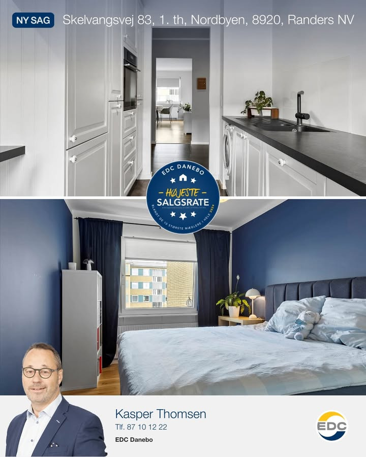 Lys og indbydende lejlighed til salg i Randers fra EDC DANEBO