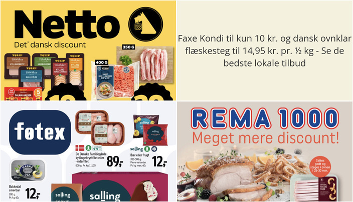 Faxe Kondi til kun 10 kr. og dansk ovnklar flæskesteg til 14,95 kr. pr. ½ kg - Se de bedste lokale tilbud