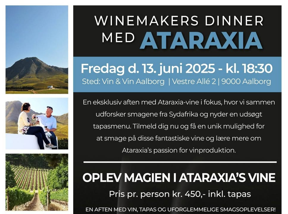 Vin & Vin Aalborg inviterer til en aften med Ataraxias vine og tapas