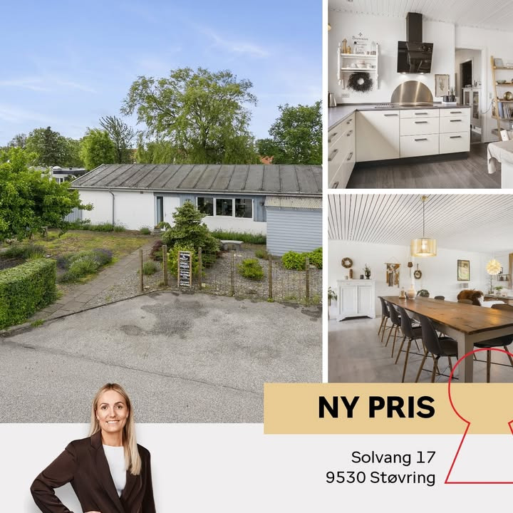 Ny pris på centralt beliggende etplansvilla i Støvring