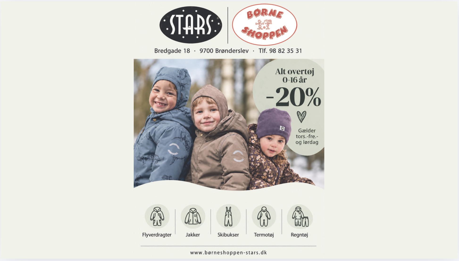 Opgradér børnenes garderobe med 20% rabat hos Børneshoppen