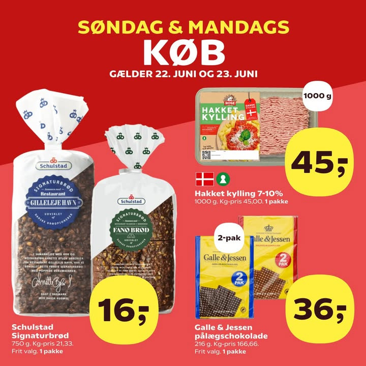 SuperBrugsen Dronninglund præsenterer søndag og mandagskøb til ugen