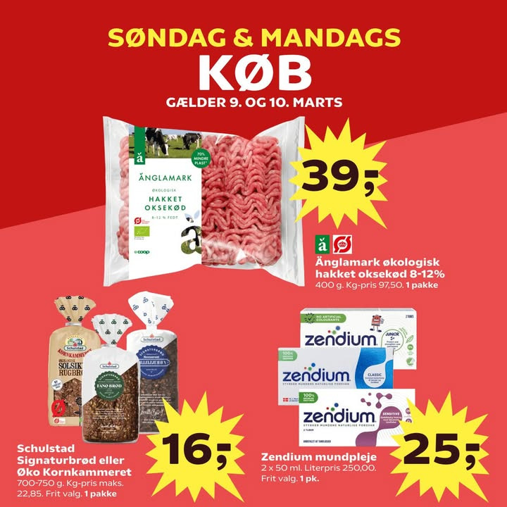 Superbrugsen Dronninglund annoncerer søndags- og mandagstilbud