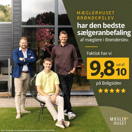 Mæglerhuset Brønderslev takker for flotte anbefalinger