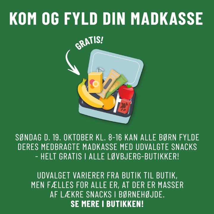Løvbjerg Frederikshavn inviterer børn til gratis snacks til madkassen i dag