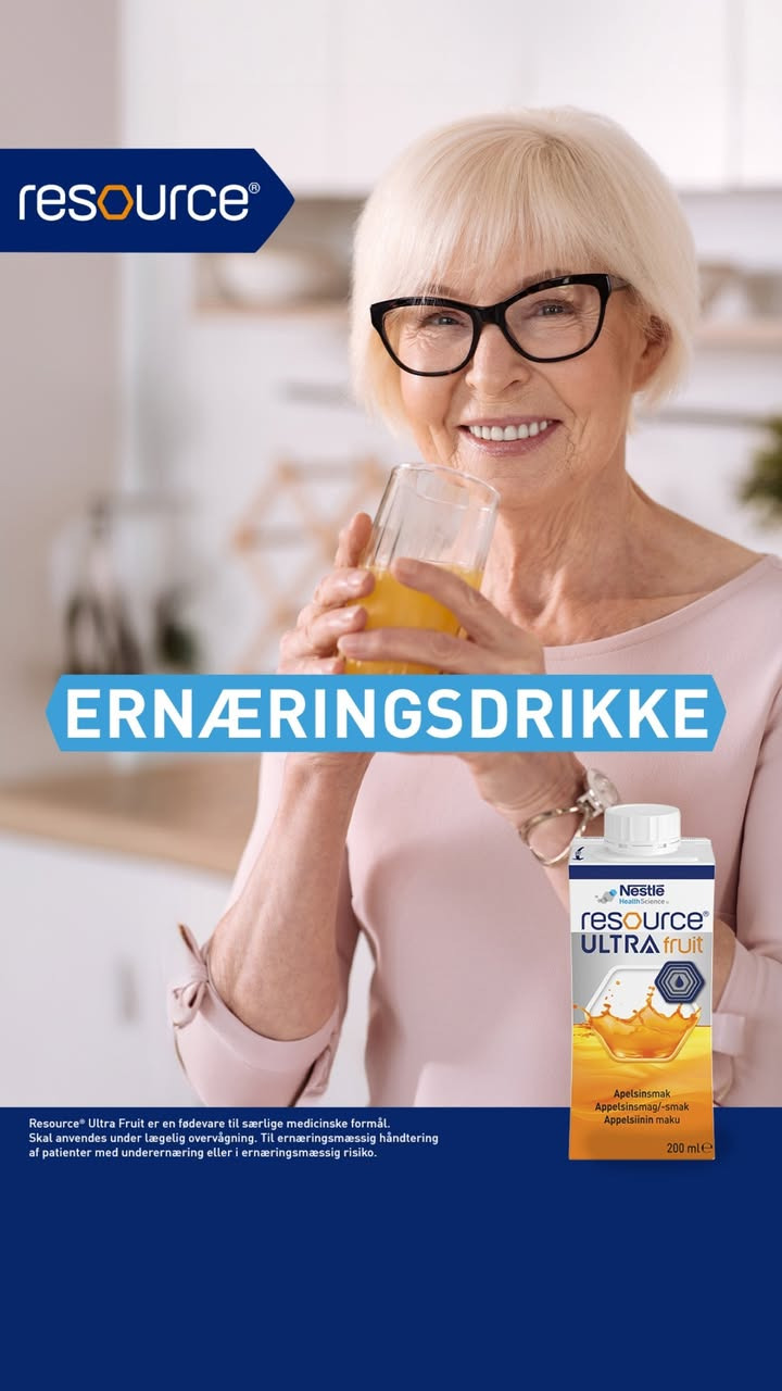 Lystrup Apotek tilbyder Resource Ultra Fruit som næringsrigt alternativ til vand, saft eller juice