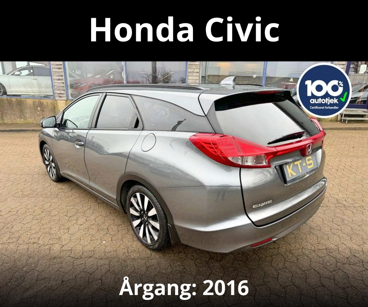 Økonomisk og miljøvenlig Honda Civic til salg hos KT-S: Kører 25,6 km/l og koster kun 124.900 kr