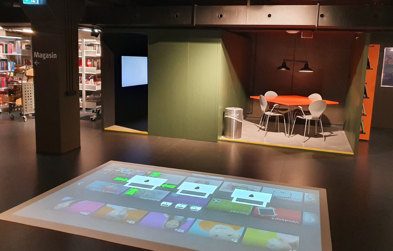 Spil sjove spil på Active Floor på Kolding Bibliotek 