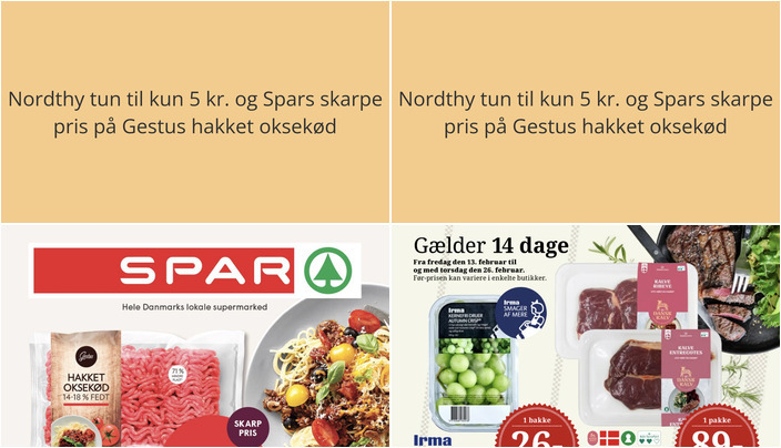 Nordthy tun til kun 5 kr. og Spars skarpe pris på Gestus hakket oksekød