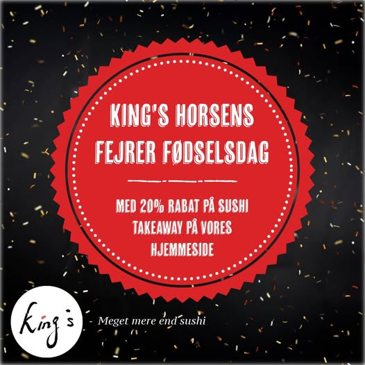 Kings Sushi Horsens fejrer 1-års jubilæum med rabat på takeaway