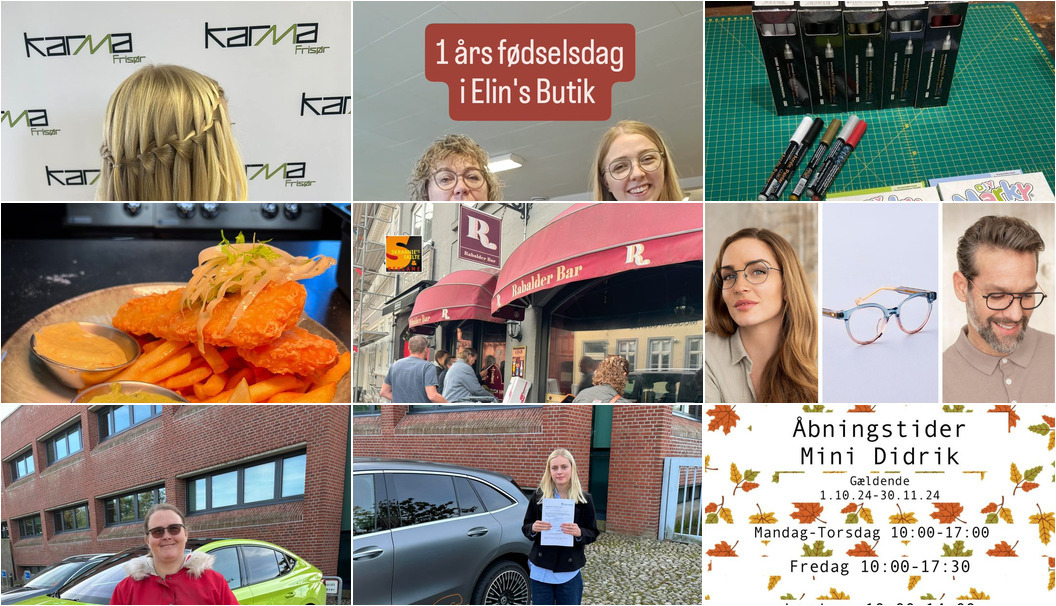 Nyt fra ELINS BUTIK, NYT SYN BRØNDUM JEPPESEN, HURUP KØRESKOLE og 6 andre