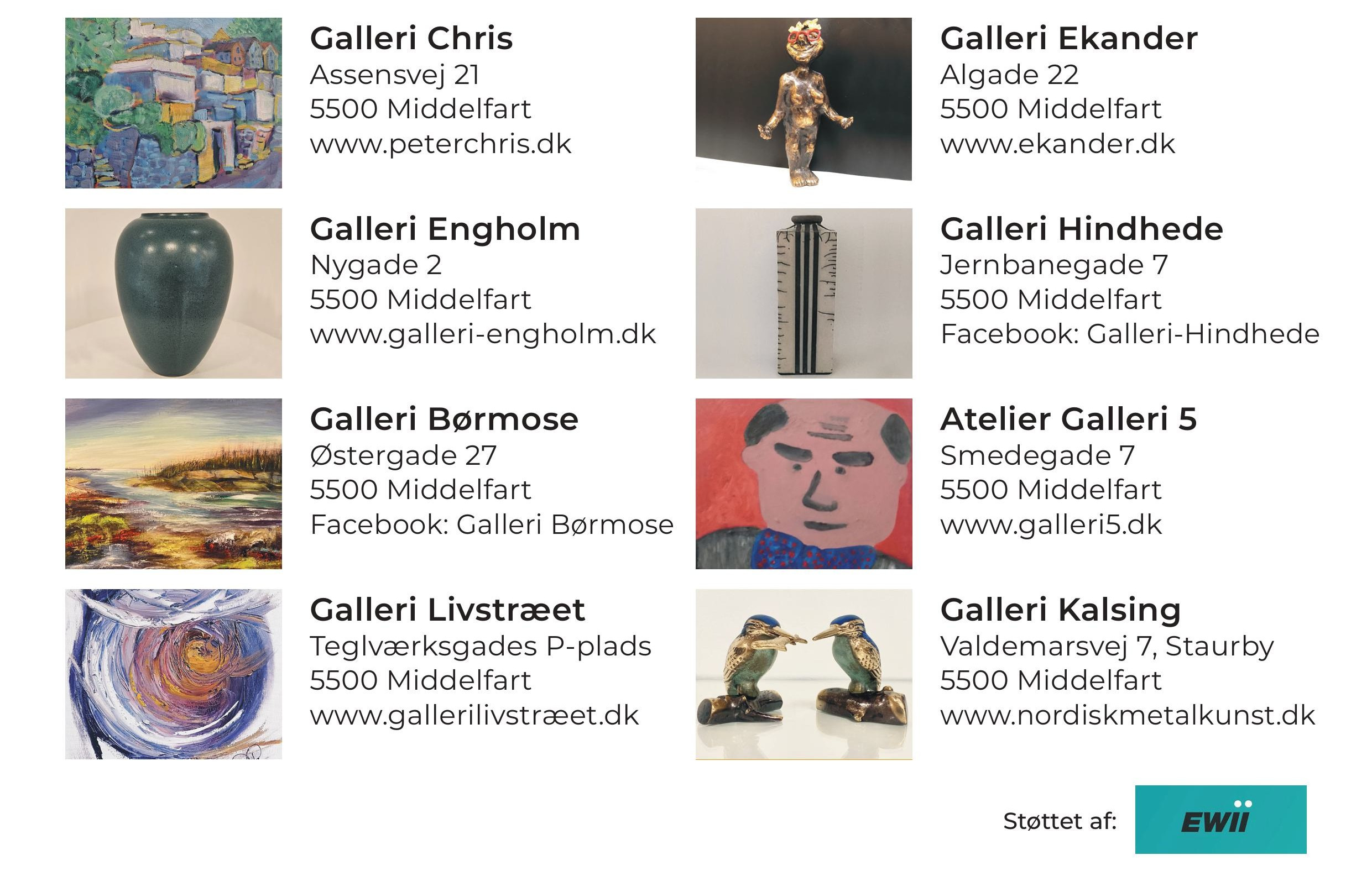 Kunststafet i Middelfart: Oplev gallerierne og vind kunstværker