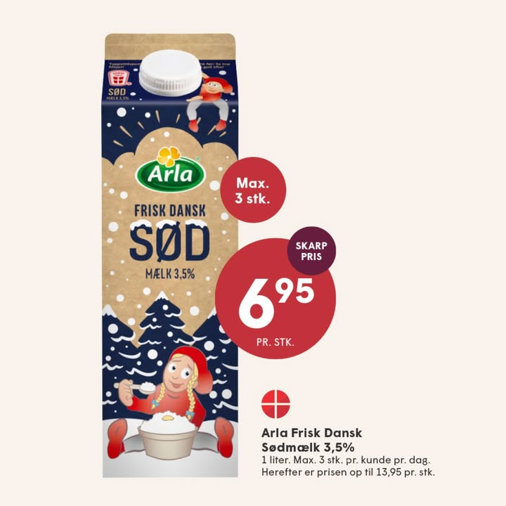 Sødmælk til julens risengrød hos SPAR SKALLERUP A/S