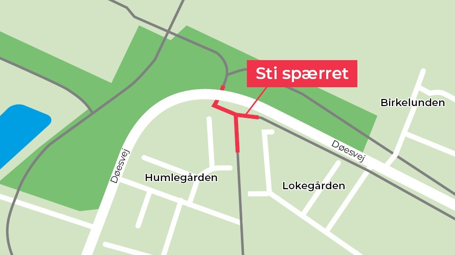 Forsønnelse af Døesvej og Humlegården medfører stispærringer i Holstebro kommune 