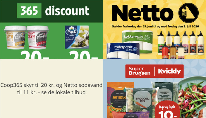 Coop365 skyr til 20 kr. og Netto sodavand til 11 kr. - se de lokale tilbud