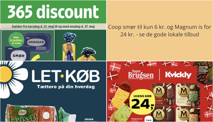Coop smør til kun 6 kr. og Magnum is for 24 kr. - se de gode lokale tilbud