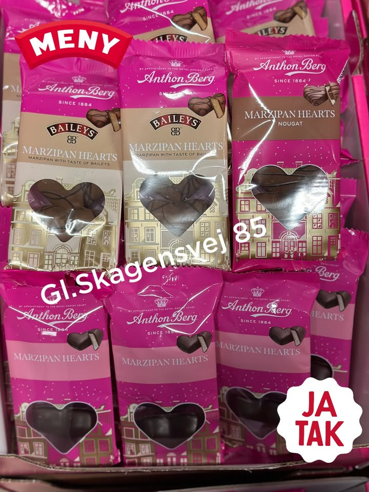 Meny Gl. Skagensvej tilbyder Anthon Berg chokoladehjerter til nedsat pris