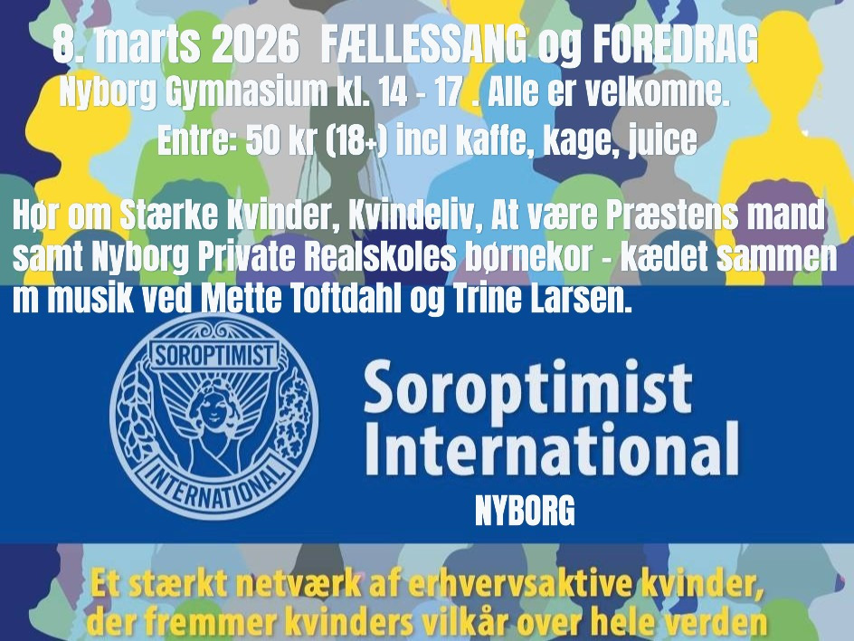 8. marts 2026  FÆLLESSANG og FOREDRAG på Nyborg Gymnasium v. SI Nyborg