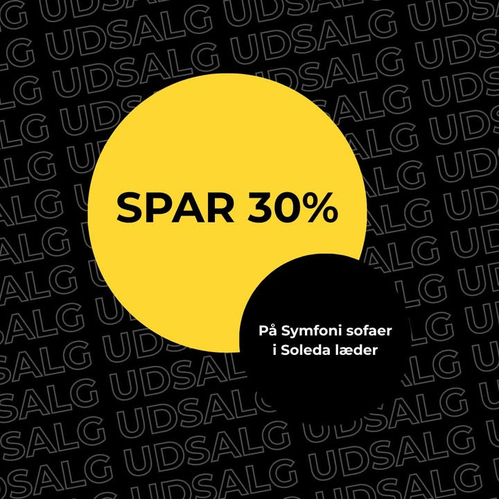 Møblér med Kumo Holstebro tilbyder 30% rabat på Symfoni sofaer i Soleda læder