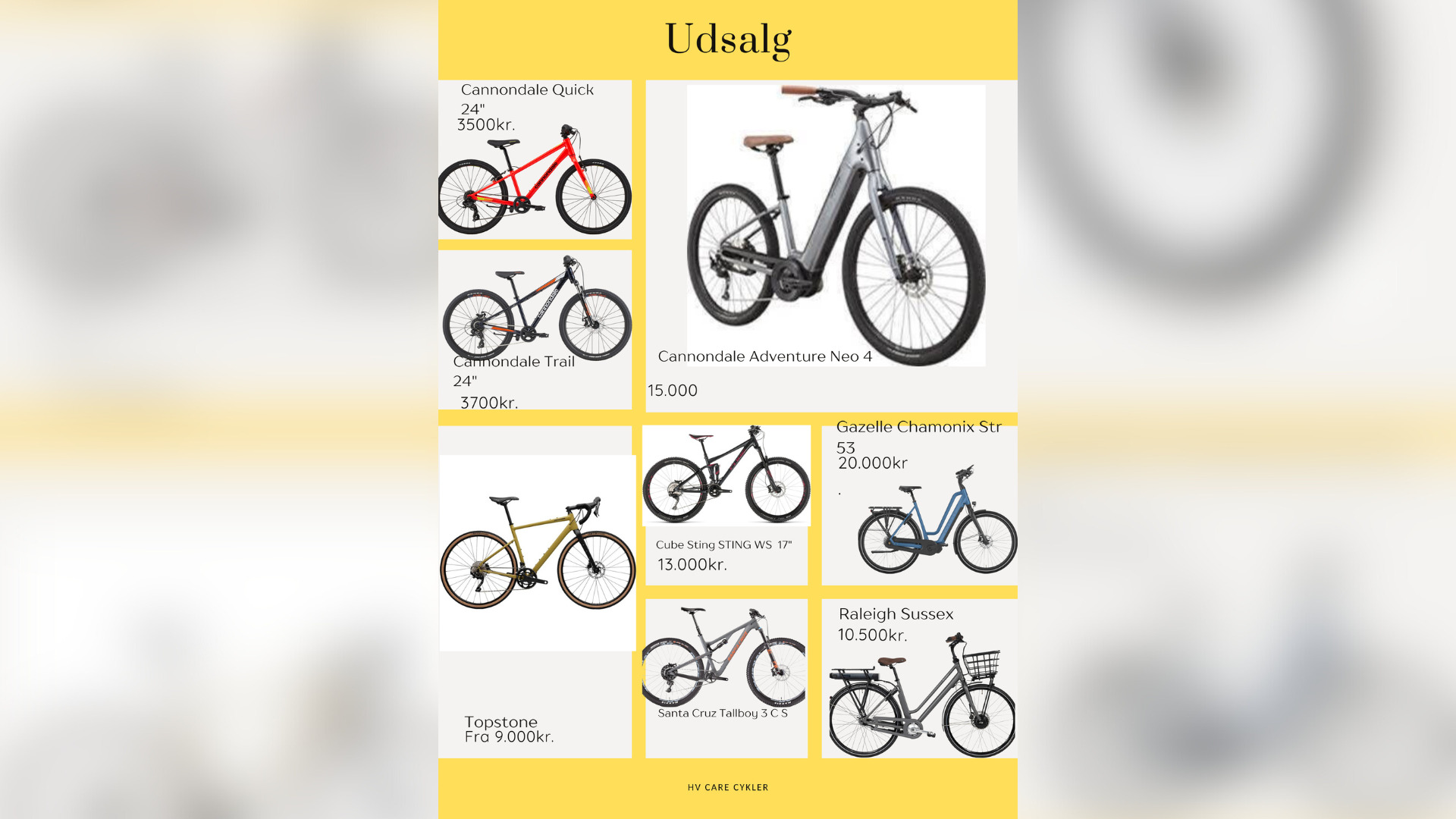 Fristende cykeltilbud hos HV Care