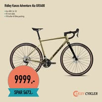 Sæby cykler lancerer eksklusivt tilbud: Spar stort på Ridley Kanzo Adventure Alu GRX400 2x10 gravelcykel
