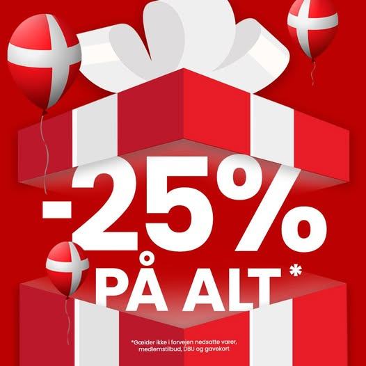 Sportigan Hadsund fejrer fødselsdag med 25% rabat på alt*