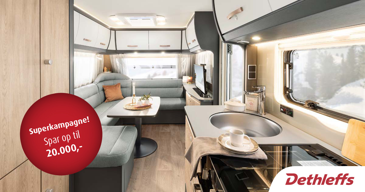 Få op til 20.000 kr. i ekstraudstyr ved køb af Dethleffs campingvogn hos Hinshøj Caravan inden 3. november