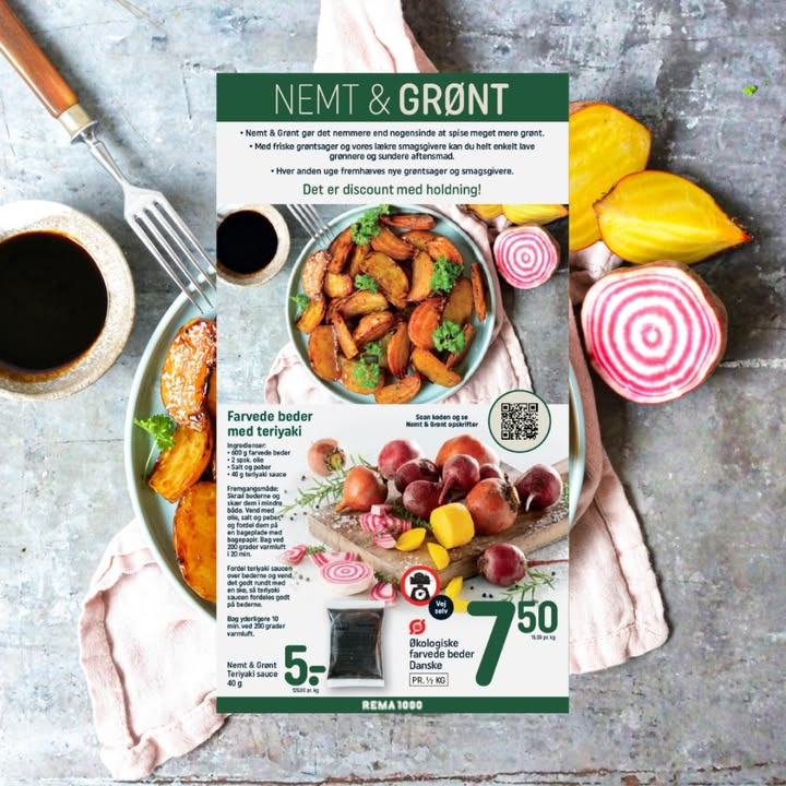 Farvede beder med teriyaki i ugens nemt & grønt opskrift fra Rema1000 Gærumvej