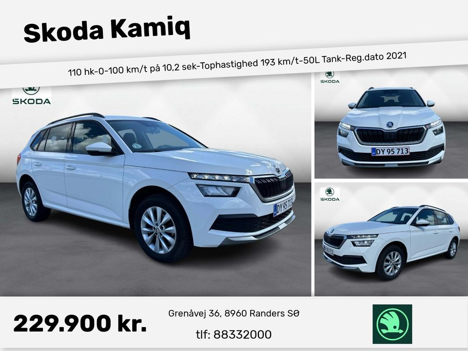 Bilco A/S Randers har Skoda Kamiq med masser af udstyr på lager