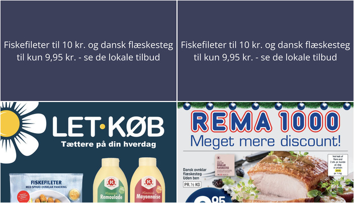 Fiskefileter til 10 kr. og dansk flæskesteg til kun 9,95 kr. - se de lokale tilbud