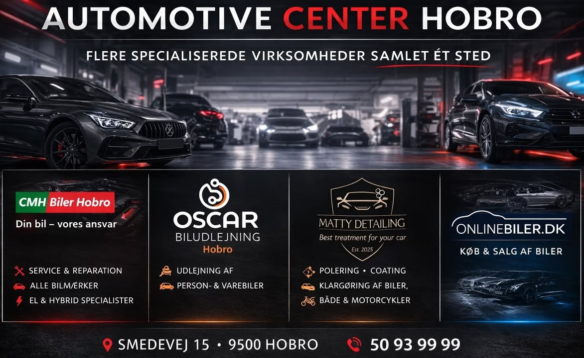 Oscar Biludlejning Hobro tilbyder fleksibel og nem biludlejning under samme tag som bilservice og detailing