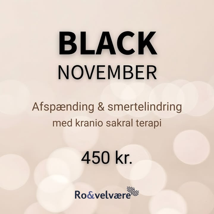 Ro & velvære tilbyder introduktionspris på kranio sakral terapi i november