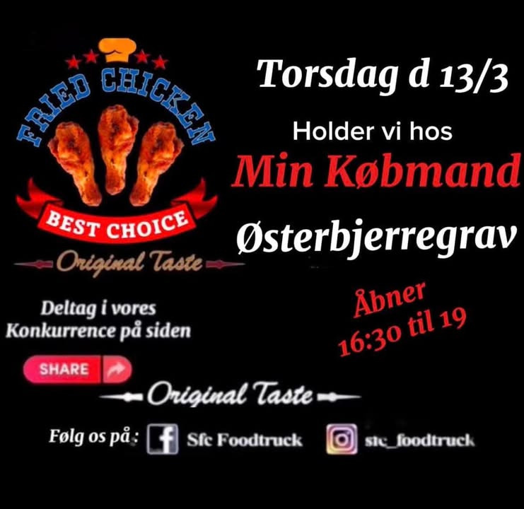 Saftige kyllinger fra SFC Foodtruck hos Min Købmand Øster Bjerregrav i dag