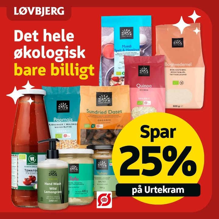 Løvbjerg Frederikshavn tilbyder 25% rabat på alle Urtekram-produkter