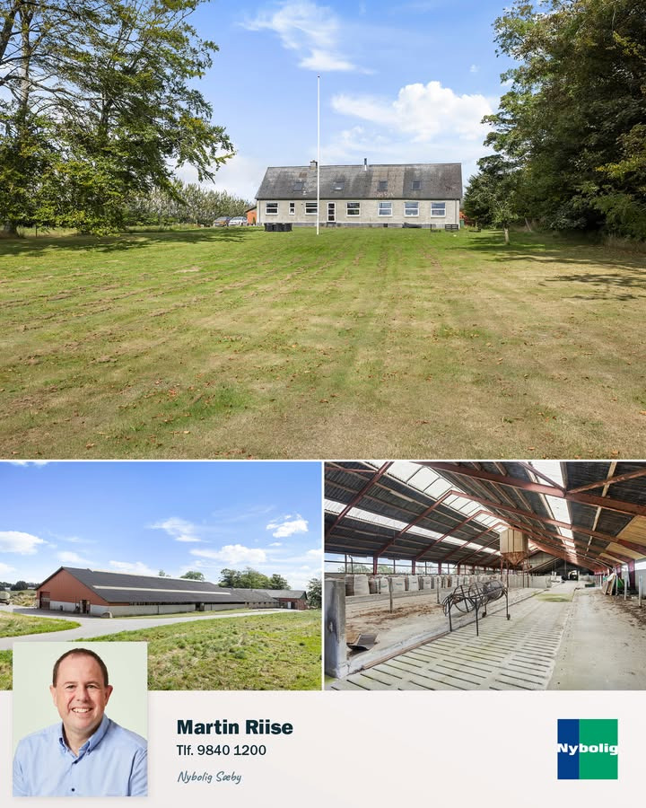 Nybolig Sæby A/S præsenterer landejendom i Dybvad med 3 ha jord og 3.899 m² udbygninger