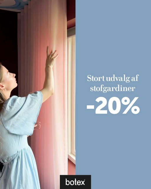Botex Aabenraa tilbyder 20% rabat på stofgardiner