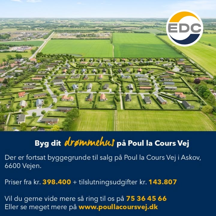 EDC Vejen: Fem gode grunde til at købe en grund på Poul la Cours Vej i Askov