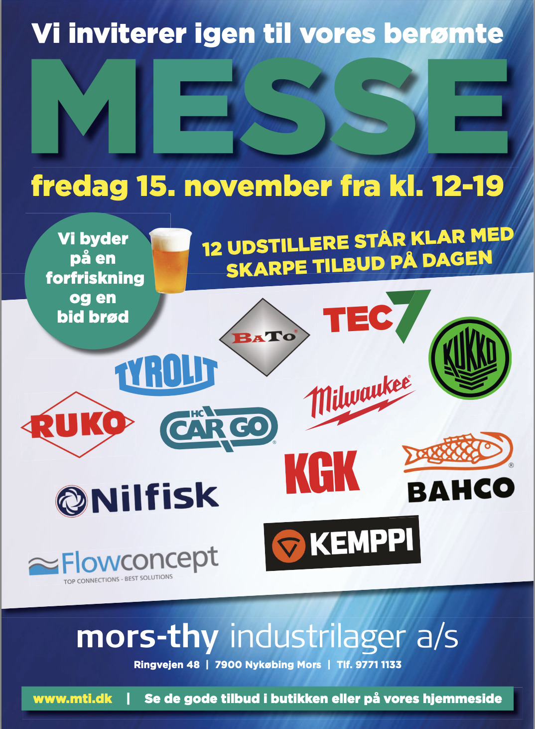 MESSE HOS MORS THY INDUSTRILAGER NU PÅ FREDAG!