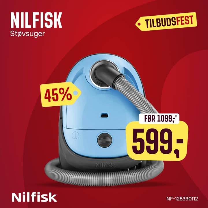 Nilfisk støvsuger på tilbud hos SKOUSEN Thisted: Spar 500 kr.