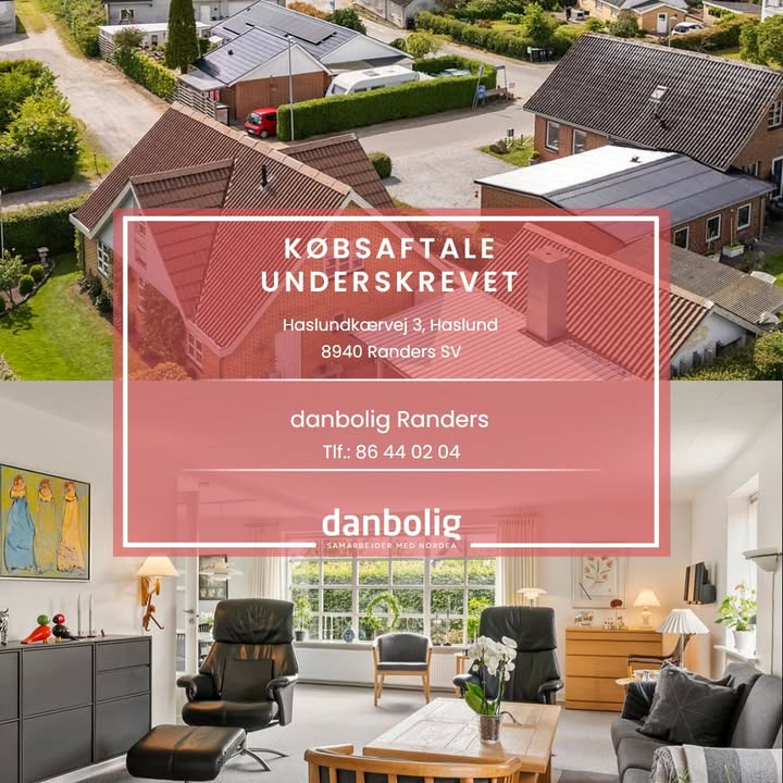 Danbolig Randers annoncerer underskrevet købsaftale på Haslundkærvej 3