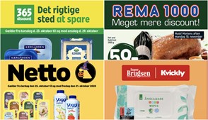 Coop365 tilbyder Kærgården til 14 kr. og Kvickly har Hardys Crest vin til 35 kr.