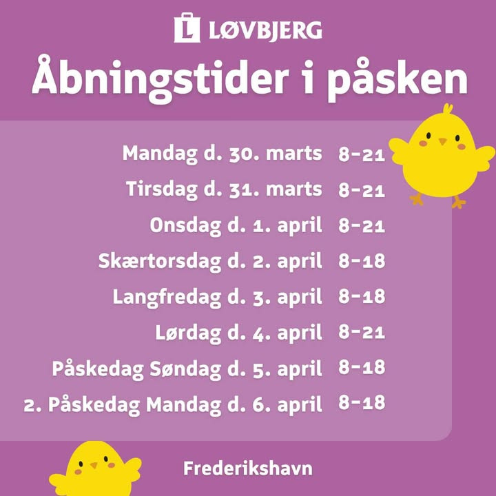 Sidste chance for påske-tilbud hos Løvbjerg Frederikshavn i dag
