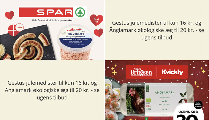 Gestus julemedister til kun 16 kr. og Änglamark økologiske æg til 20 kr. - se ugens tilbud