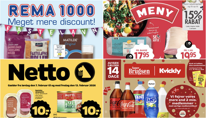 Flæskesteg til 19,95 kr. og fastelavnsboller til kun 8 kr. - Tjek de lokale tilbud